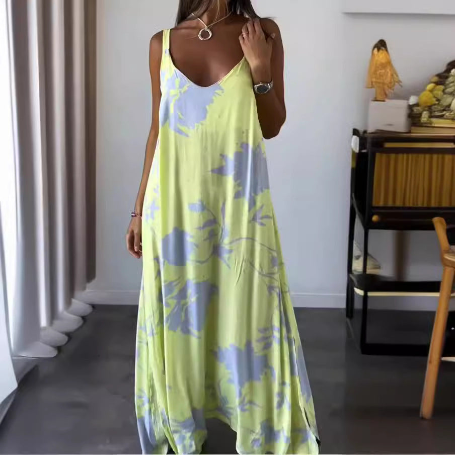 Damen Maxikleid mit floralem Muster und fließendem Schnitt