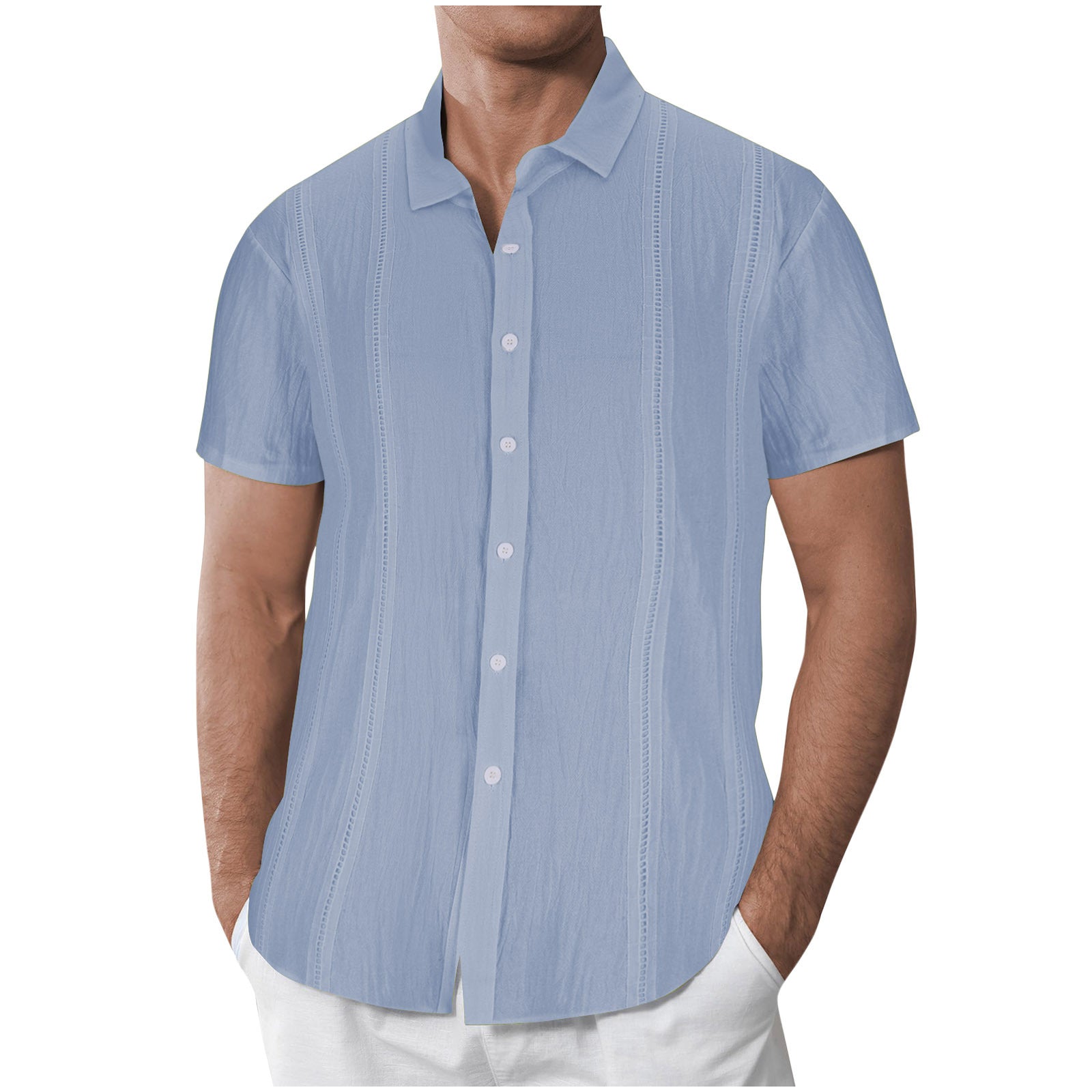 Herren Kurzarmhemd mit stilvollem Strukturdesign R&B