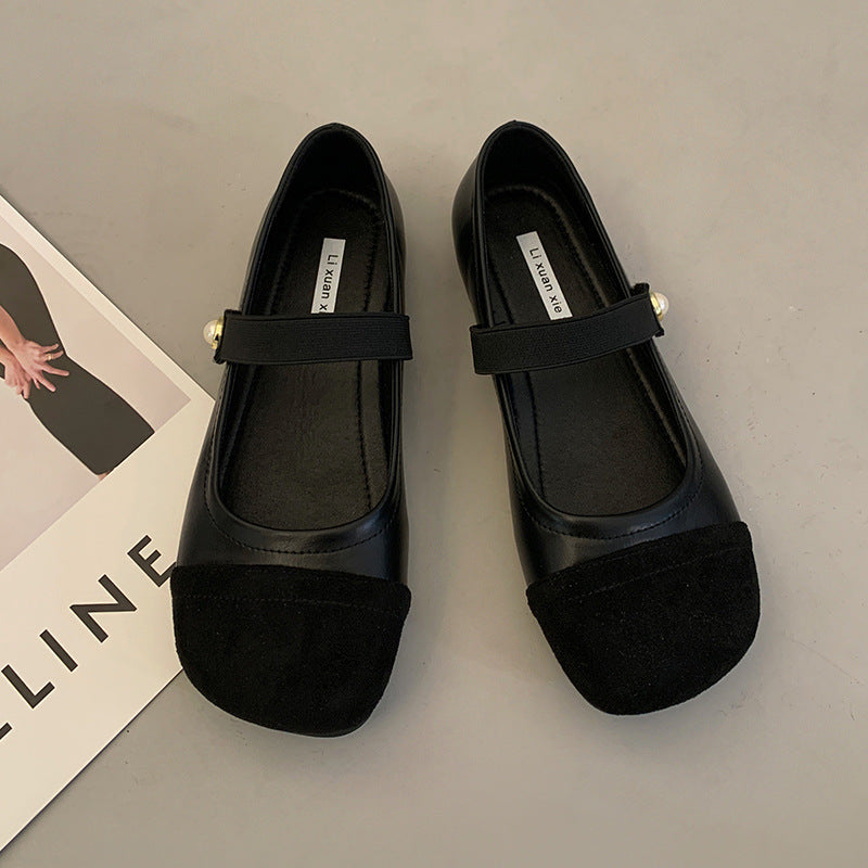 Damen Ballerinas mit elegantem Riemchen und modischer Perlenverzierung R&B