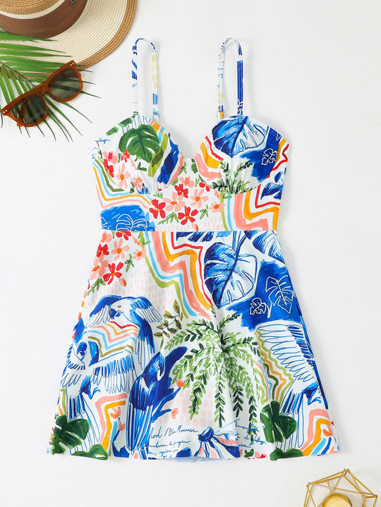 Damen Strandkleid mit floralem Design R&B