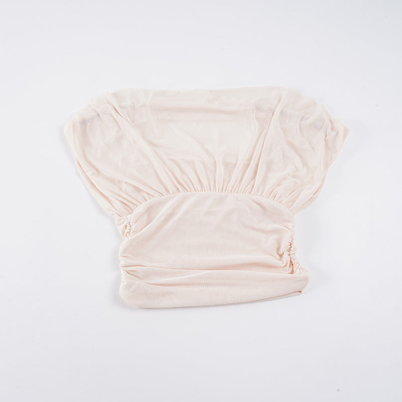 Damen Cropped Oberteil mit raffinierten Rüschendetails R&B