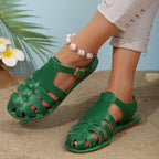 Damen komfortable Riemchen-Sandalen mit verstellbarem Fußbett und eleganter Schnallenverzierung R&B