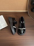 Damen modische Ballerinas mit dekorativem Schleifen-Detail und komfortabel hoher Sohle