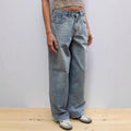 Damen weite Jeans mit lässigem Schnitt und ausgefranstem Saum