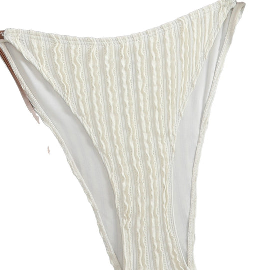Damen Triangel-Bikini mit feiner Rippstruktur und eleganten Bindebändern R&B