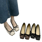 Damen Ballerinas mit eleganter Punktmusterung und modischem Schleifendetail EB