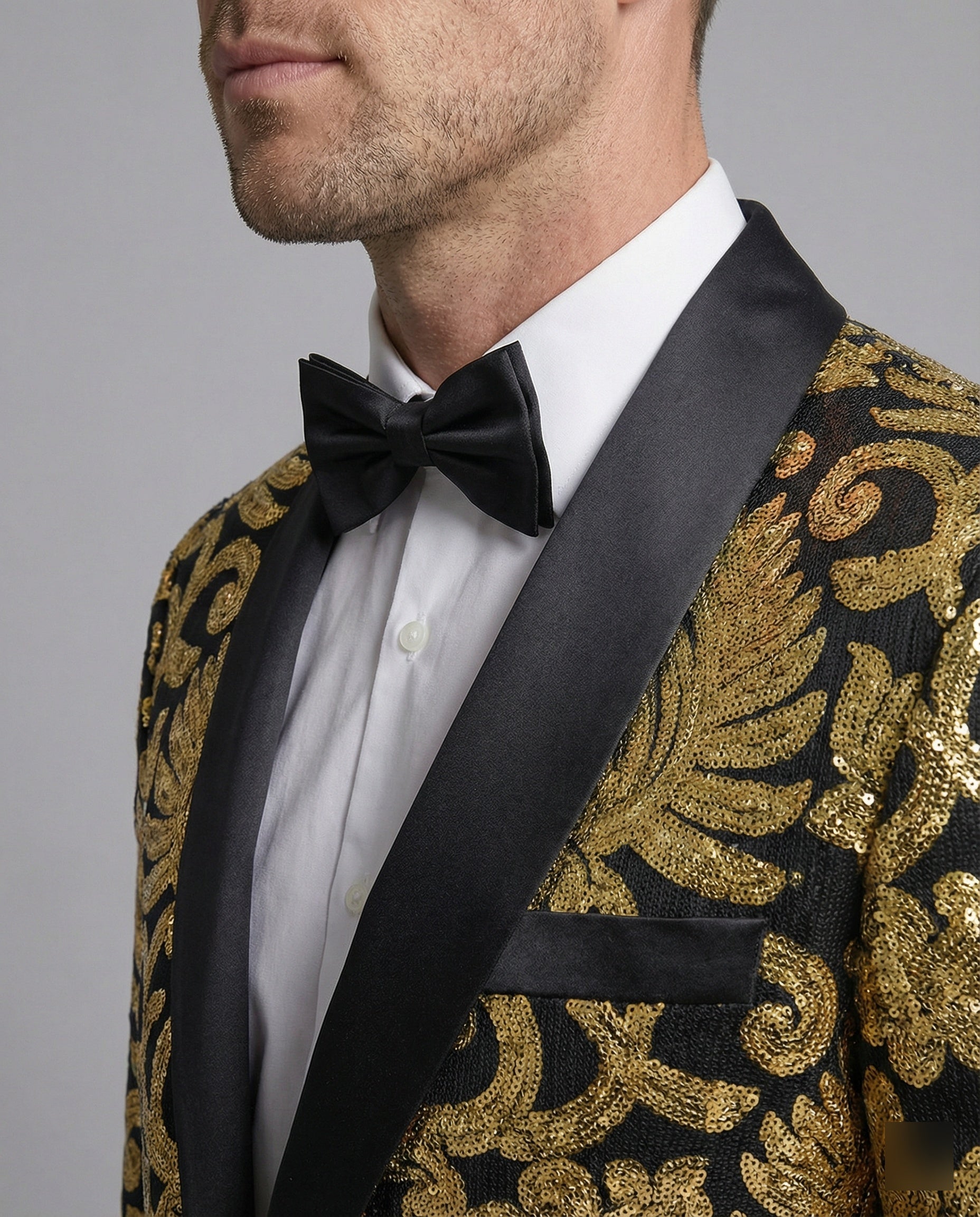 Herren glamouröses Pailletten-Anzugset R&B