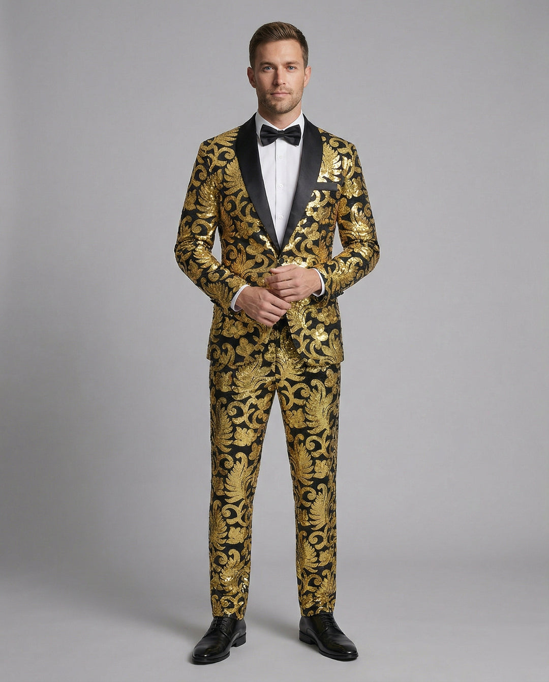 Herren glamouröses Pailletten-Anzugset R&B