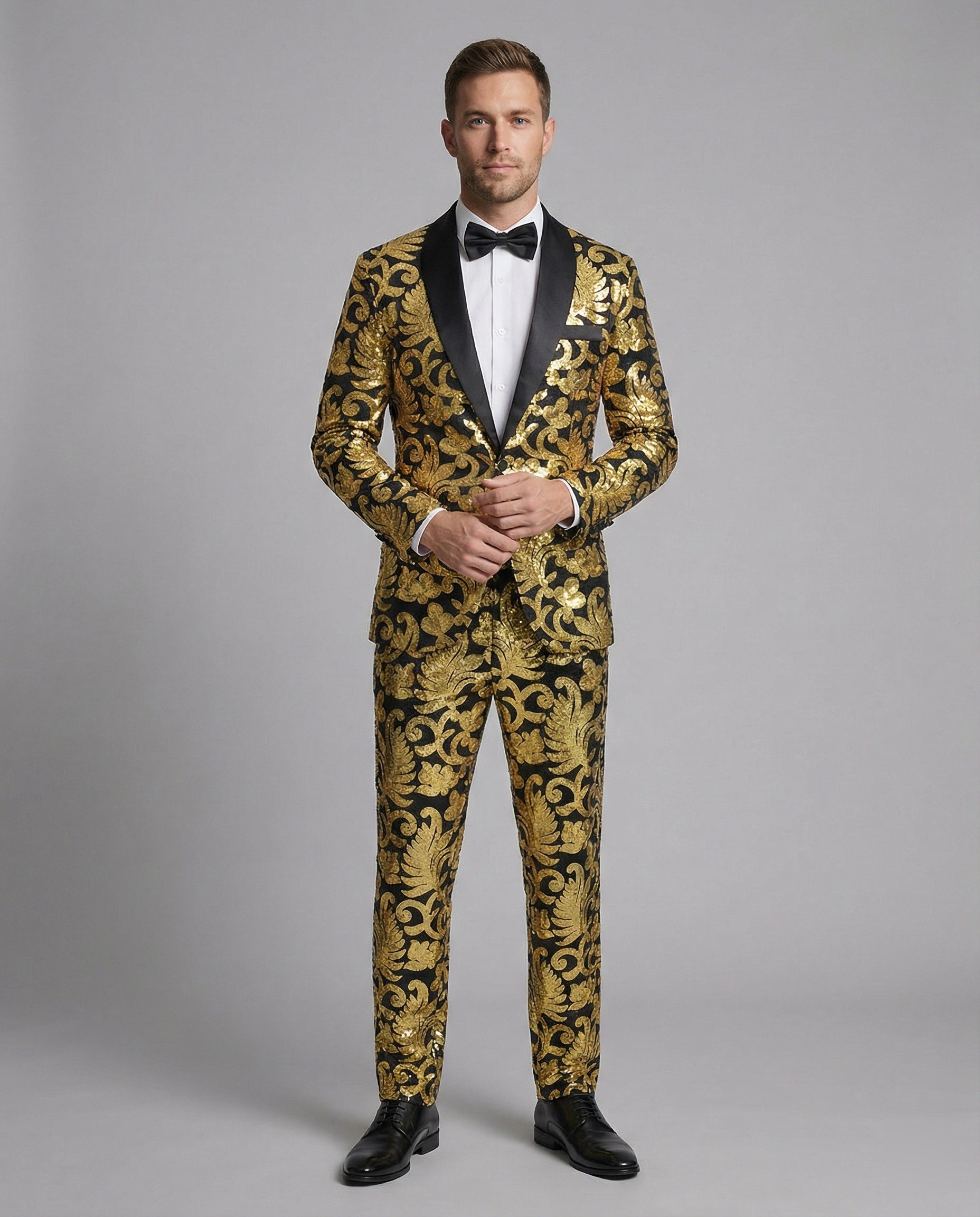Herren glamouröses Pailletten-Anzugset R&B