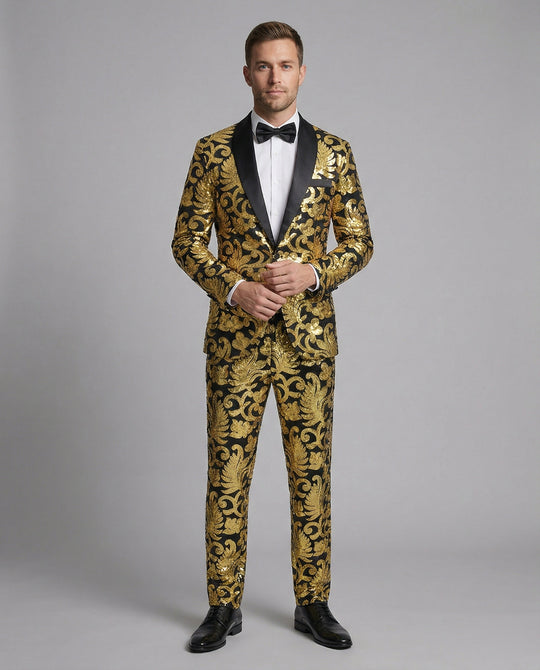 Herren glamouröses Pailletten-Anzugset R&B