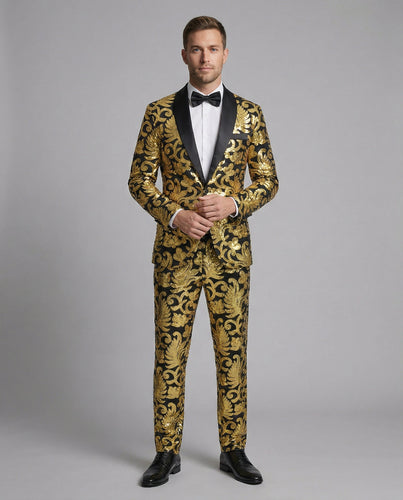 Herren glamouröses Pailletten-Anzugset R&B