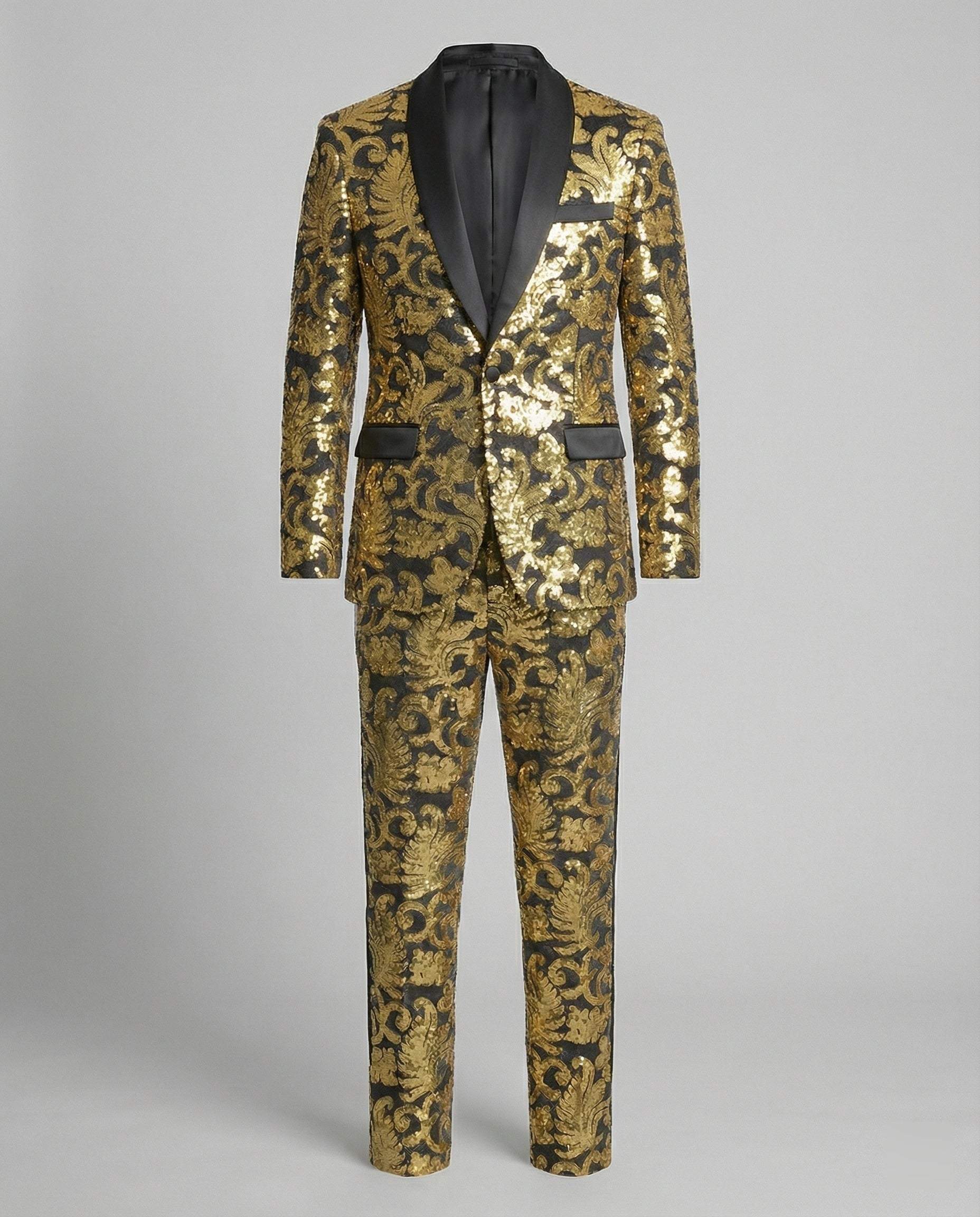 Herren glamouröses Pailletten-Anzugset R&B