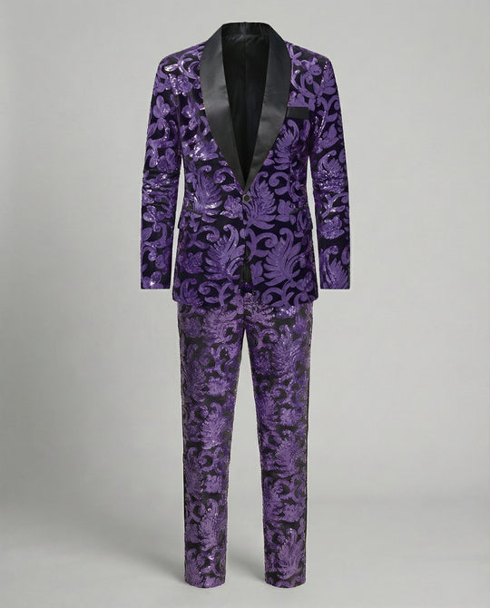 Herren glamouröses Pailletten-Anzugset R&B
