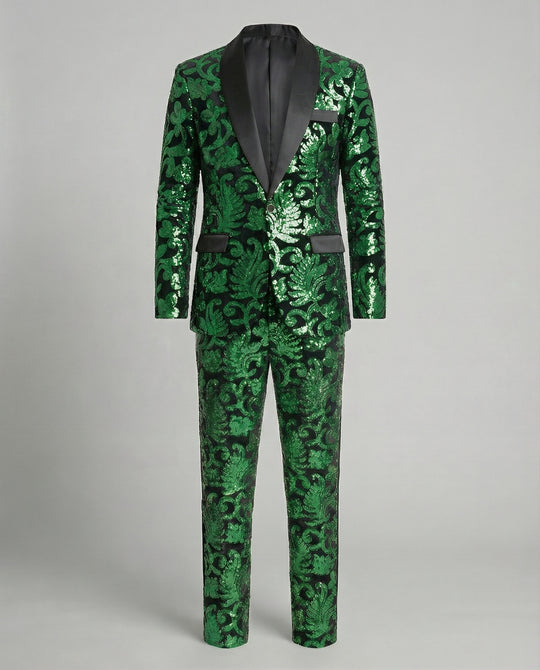 Herren glamouröses Pailletten-Anzugset R&B
