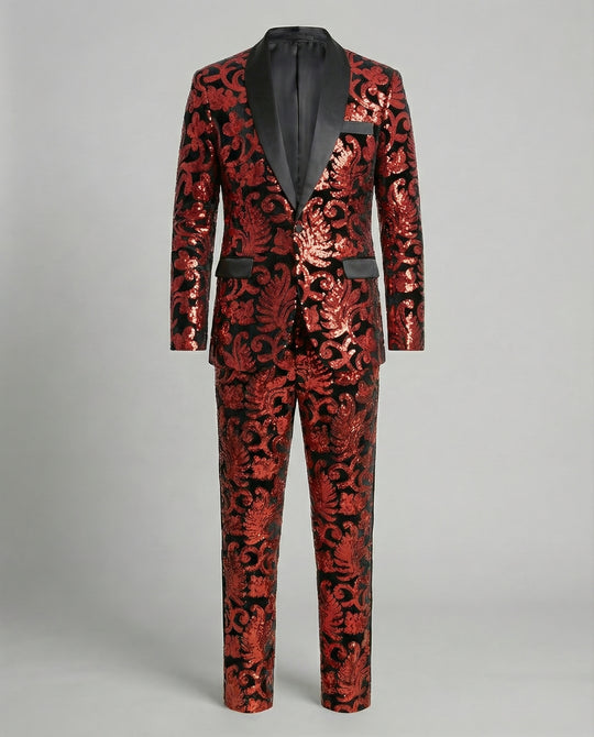 Herren glamouröses Pailletten-Anzugset R&B