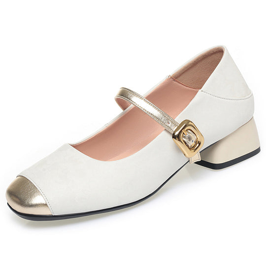 Damen Mary Jane Pumps mit verstellbarem Riemen und komfortablem Blockabsatz R&B