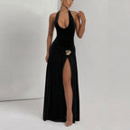 Damen Elegantes Maxikleid mit raffinierten Drapierungen und dekorativem Detail R&B