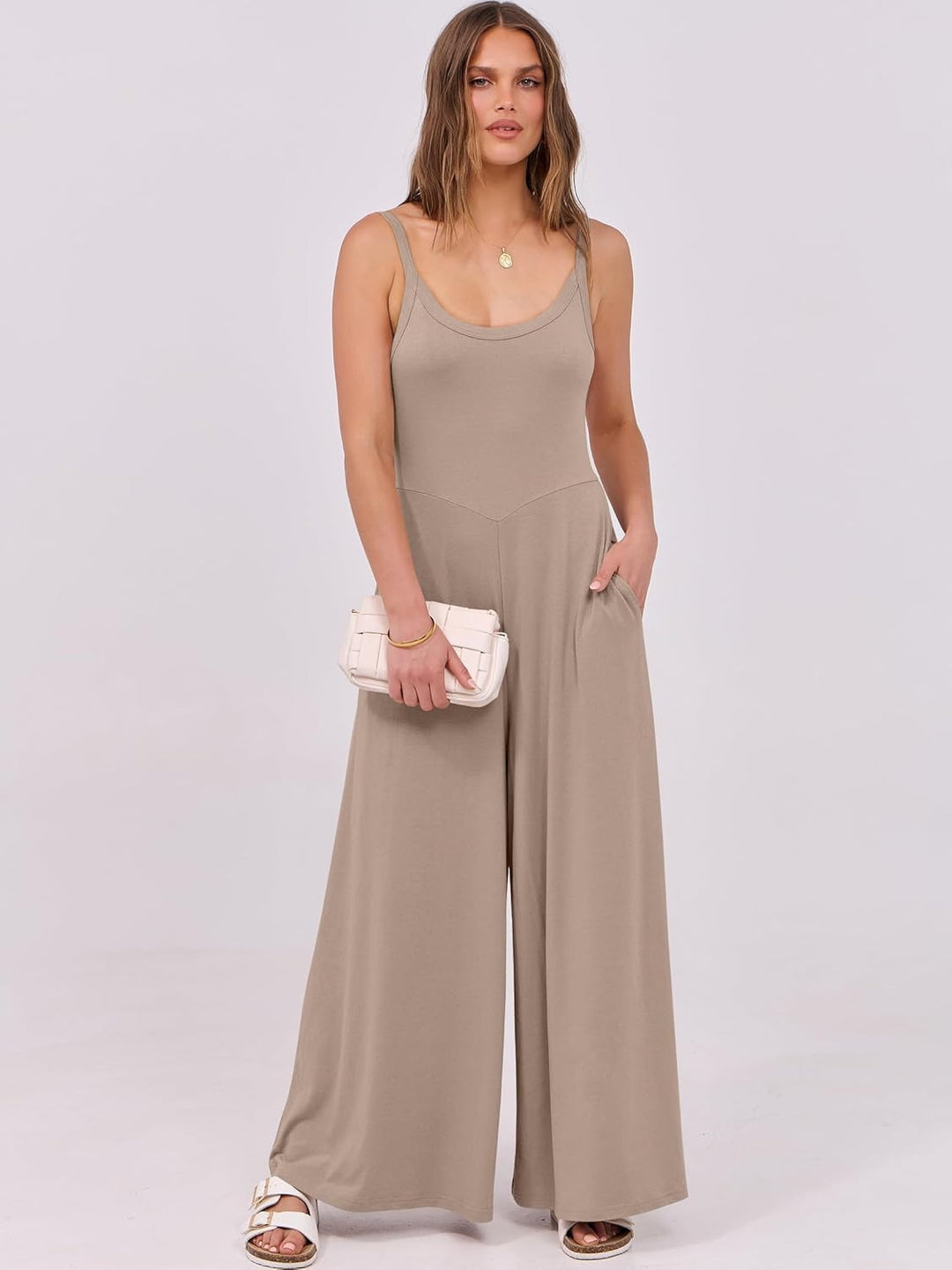 Damen eleganter Jumpsuit mit weitem Bein und komfortablem Schnitt R&B