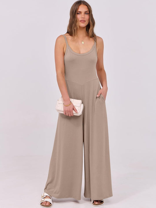 Damen eleganter Jumpsuit mit weitem Bein und komfortablem Schnitt R&B