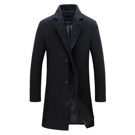 Herren Eleganter Wollmantel mit modernem Schnitt und warmer Innenausstattung R&B
