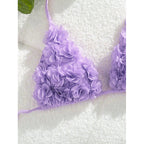 Damen Triangel-Bikinioberteil mit Blumenapplikationen R&B