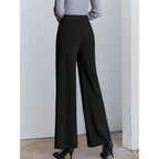 Damen Hochtaillierte Palazzo-Hose mit seitlichen Falten R&B