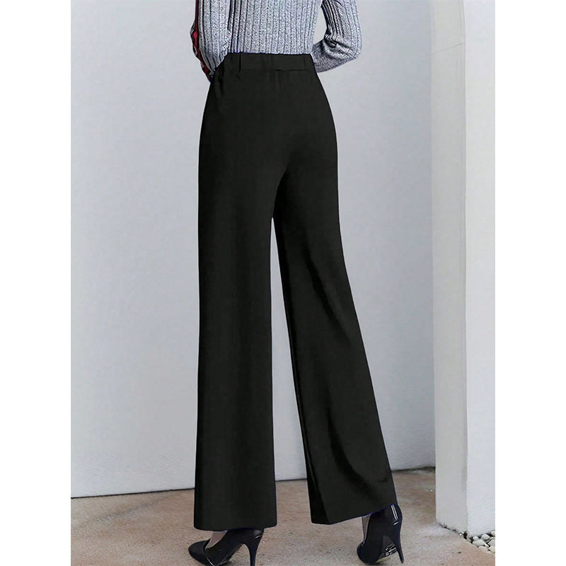 Damen Hochtaillierte Palazzo-Hose mit seitlichen Falten R&B