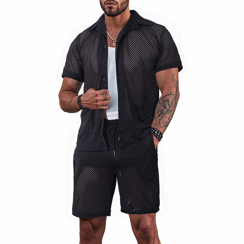 Damen luftiges Freizeitanzug-Set aus Mesh R&B