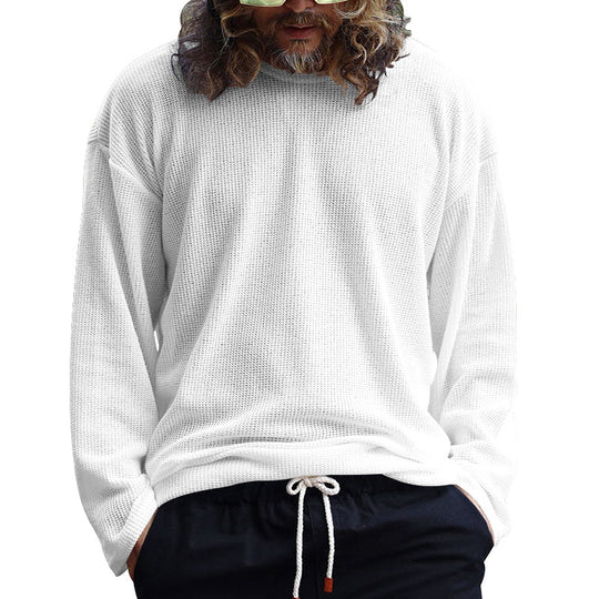 Herren lässiges Langarmshirt aus atmungsaktivem Waffelstoff R&B
