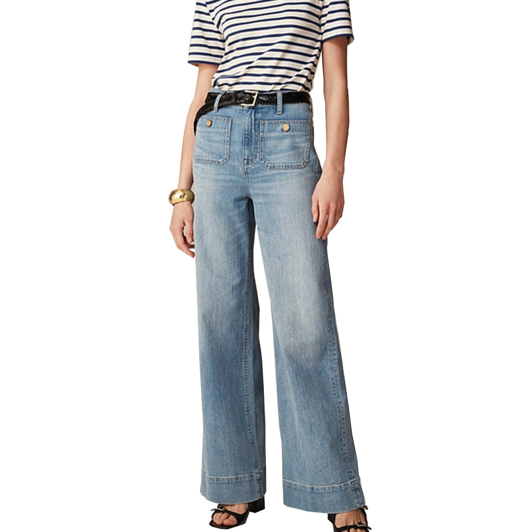 Damen Weite Komfortable Jeans mit hohen Bund R&B