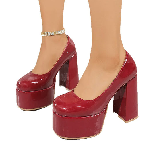 Damen Plateau-Pumps mit elegantem Blockabsatz und funkelndem Akzent R&B
