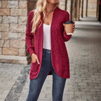 Damen Strickjacke mit offenen Front und praktischen Taschen R&B