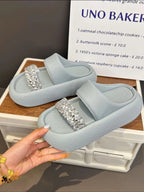 Damen modische Clogs mit eleganter Glitzerapplikation und bequemer Sohle R&B