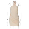 Damen Halterneck Minikleid mit raffinierten Drapierungen R&B