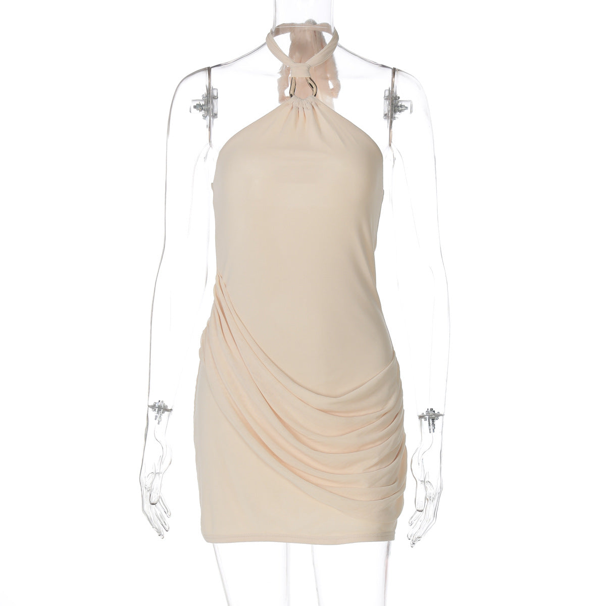 Damen Halterneck Minikleid mit raffinierten Drapierungen R&B