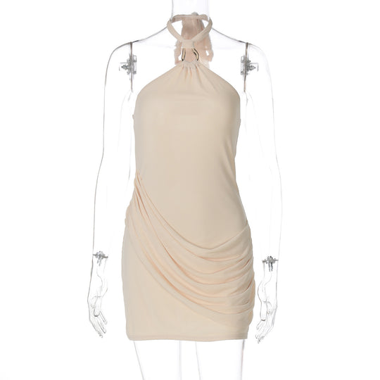 Damen Halterneck Minikleid mit raffinierten Drapierungen R&B