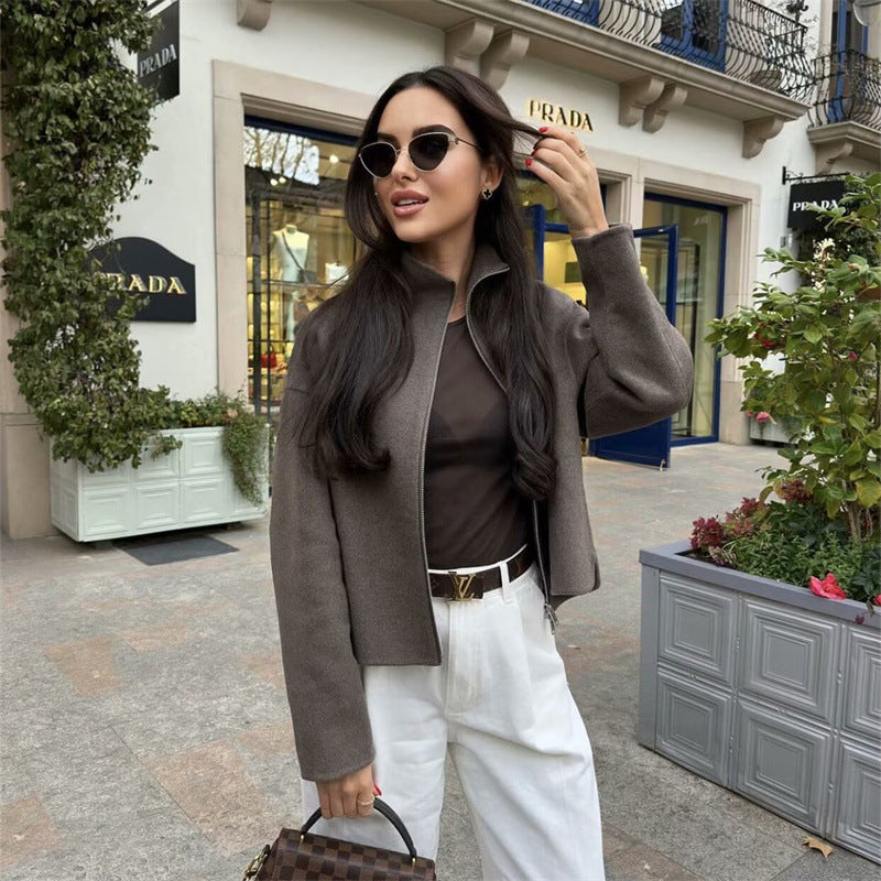 Damen lässige Steppjacke mit hohem Kragen und praktischen Taschen R&B