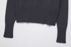 Damen eleganter Oversized-Strickpullover mit weitem Rundhalsausschnitt R&B