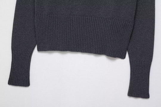 Damen eleganter Oversized-Strickpullover mit weitem Rundhalsausschnitt R&B