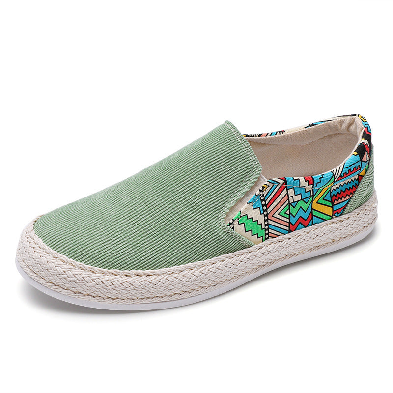 Damen Slip-On Freizeitschuhe mit buntem Ethnomuster