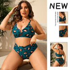 Damen Hochtailliertes Bikini-Set mit modischem Leoprint R&B