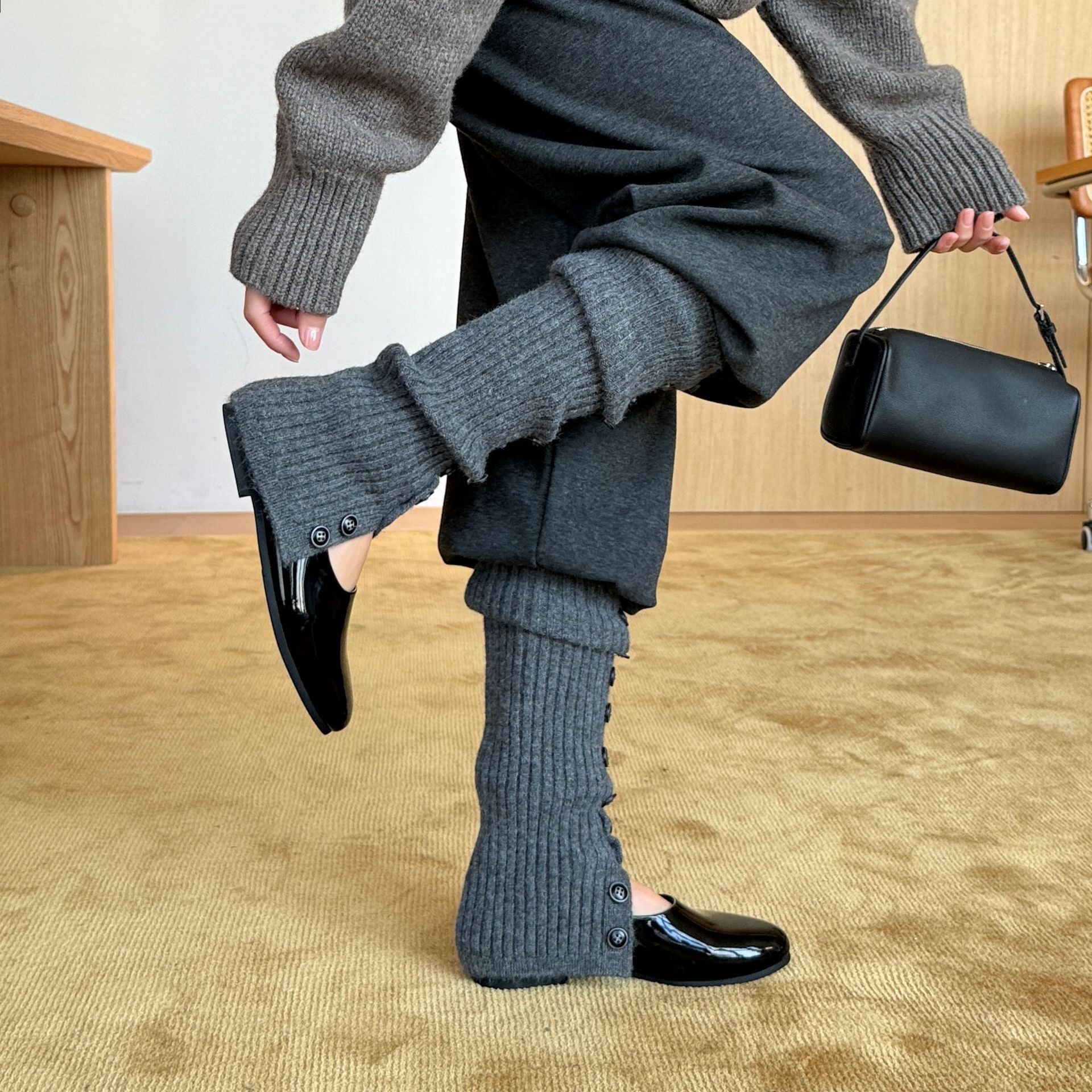 Damen Ballerinas aus hochwertigem Leder mit rutschfester Sohle R&B