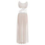 Damen Luxuriöses Chiffon-Maxikleid mit raffinierten Kettendetails und innovativem Schnitt R&B