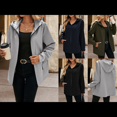 Damen leichte Übergangsjacke mit Kapuze und praktischen Taschen R&B