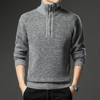 Herren modischer Pullover mit halb hochschließendem Reißverschluss und strukturiertem Design R&B