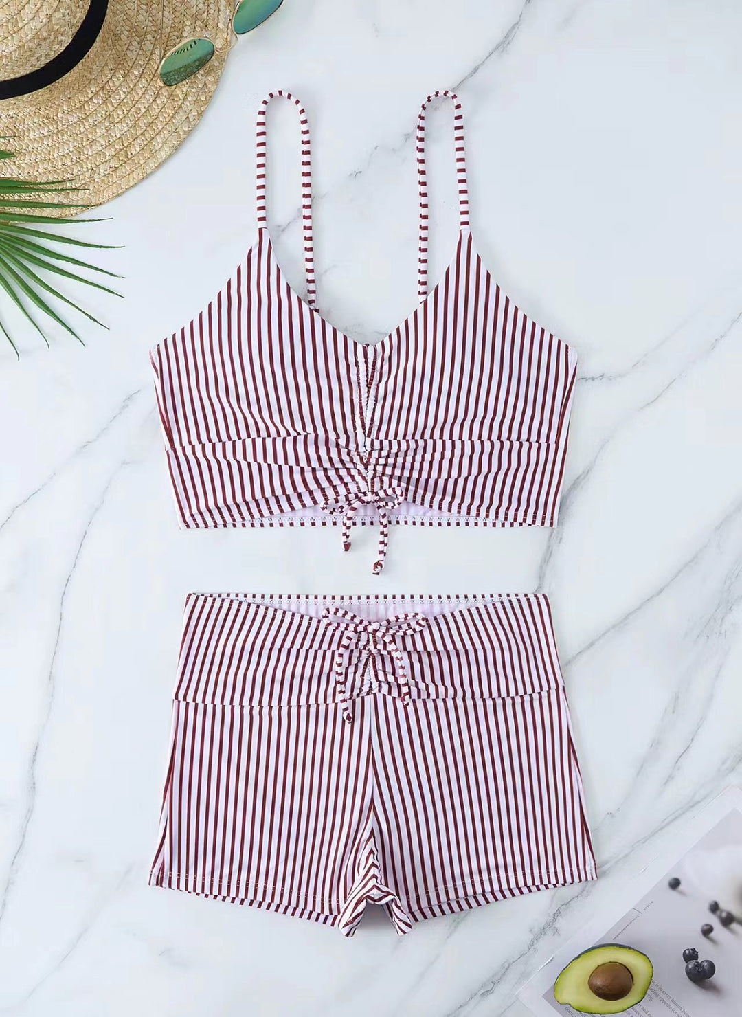 Damen Bikini mit floralem Rüschendesign und verstellbaren Trägern R&B