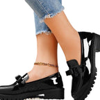 Damen elegante Mokassins mit modischem Schnallen-Design R&B