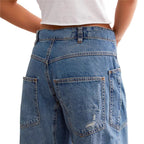 Damen Trendige Vintage Jeans im lässigen Boyfriend-Schnitt mit auffälligen Taschen R&B