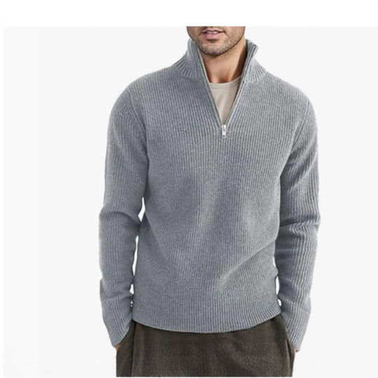 Herren Strickpullover mit Stehkragen R&B