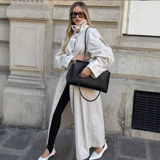 Damen modischer Trenchcoat mit tailliertem Schnitt und praktischen Details R&B